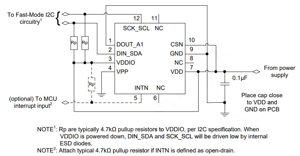 Application Circuit Diagram - MEMSIC MXC3638AL 3-Axis Automotive Grade Accelerometers